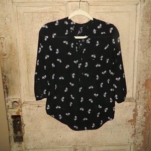 NYDJ Bicycle Print Blouse Womens Size PXXS (P-23)